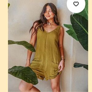 Garden Belle Shop Cliffe Organic Cotton Bamboo Shortalls Golden Cypress Green
